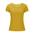 thumbnail image 3 of Plebaso Womens Square Neck Ribbed Crop Tops Short Sleeve Slim Tshirts Casual Knit Summer Basic Tee Tops, 3 of 5