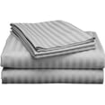 thumbnail image 1 of 500 Thread Count 3 Piece ( 1-Fitted Sheet + 2 - Pillow Cases ) Fitted Sheet 27 Inch Deep Pocket 100% Egyptian Cotton Stripe Pattern, 1 of 5