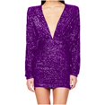 thumbnail image 1 of Pisexur Robes pour Femmes Robe de Cocktail à Col en V Profond Robe de Soirée à Paillettes de Mode Robe de Boîte de Nuit de Fête Tunique Dos Ouvert Robes de Retour à la Maison Robe Élégante pour Invitée de Mariage Robe Midi, 1 of 6