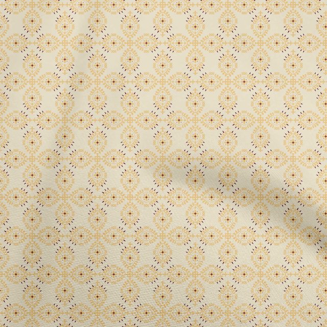 oneOone Velvet Pale Yellow Fabric Asian Block Print Traditional Sewing Craft Projects Fabric Prints By Yard 58 Inch Wide