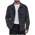 thumbnail image 1 of Lovzfmll Veste Décontractée pour Homme à Revers Cranté, Boutonnée devant, Détail de Poche, Gris Foncé, S, 1 of 9