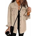 thumbnail image 3 of Yubnlvae Veste-Chemise en Denim Délavé Kaki Mode Décontractée pour Femme, TG, 3 of 3
