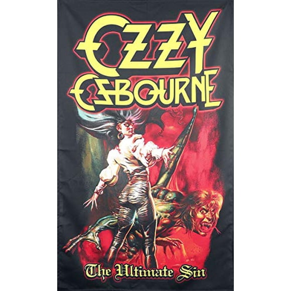 Drapeau Ozzy Osbourne The Ultimate SIN Affiche Drapeau Tissu 42x28 Pouces