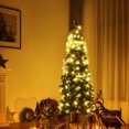 thumbnail image 4 of Gymax Crayon Floqué Neige 7,5 Pieds Arbre de Noël Aiguilles Classiques Réalistes en PVC, 4 of 10