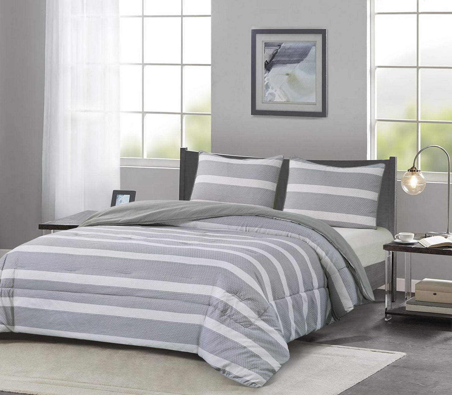 Parure de lit 3 pièces Chaps Gris Double/Queen