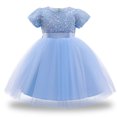thumbnail image 1 of EGNMCR Vêtements pour Bébé Fille Jupe Longue Bébé Fille Robe de Performance Princesse Nœud Papillon Jupe Robe, 1 of 9