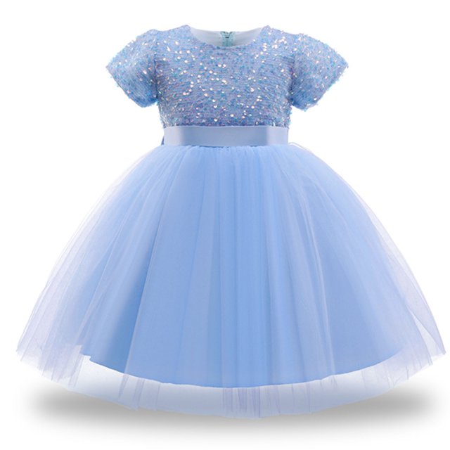 EGNMCR Vêtements pour Bébé Fille Jupe Longue Bébé Fille Robe de Performance Princesse Nœud Papillon Jupe Robe
