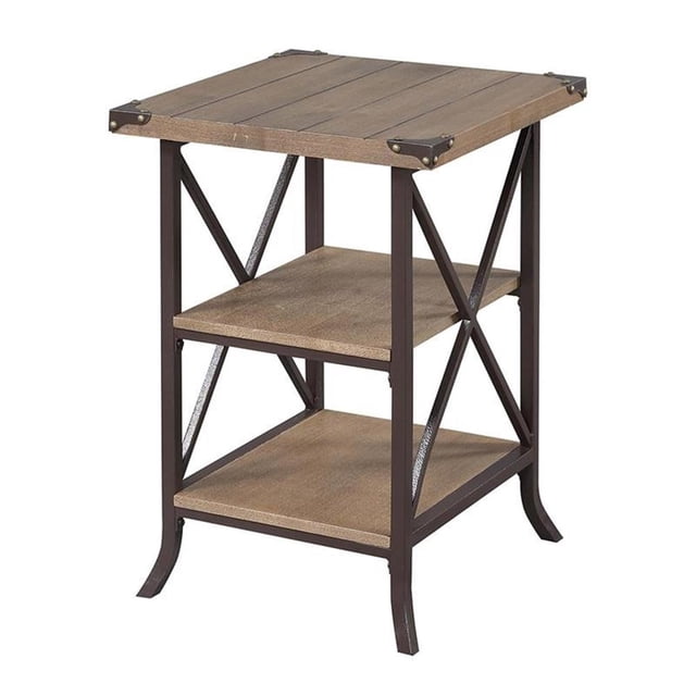 Convenience Concepts Brookline Table d'Appoint, Fini Bois Flotté Beige