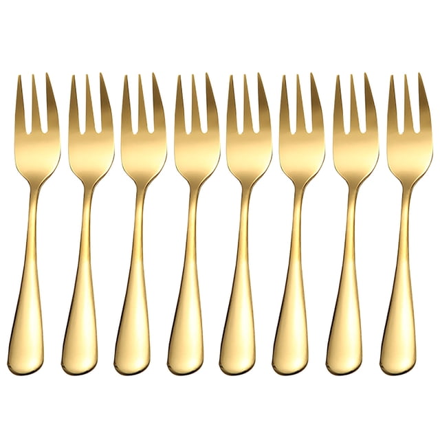 Agiferg Stainless Steel Colourful Forks 8PC for Fruit Desserts Ice Cream Cake Forks