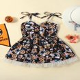 thumbnail image 3 of Robe d'Halloween pour Tout-Petite Fille, Enfants, Imprimé de Dessins Animés, Sans Manches, à Nouer, Robe Trapèze, 3 of 9