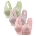thumbnail image 1 of Diufon 3 Pack Wide Strap Bra for Women Everyday Front Closure Wireless Full Coverage Bras Soft Breathable Bra, 1 of 2