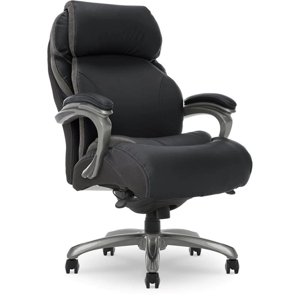 Trent Home chaise de bureau en cuir noir Faux Ergonomic réglable 47"H démontable
