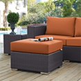 thumbnail image 2 of Modway Ottomane de Patio Carrée en Tissu et Rotin, Espresso/Orange, 2 of 3