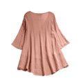 thumbnail image 1 of MAWCLOS Women Tops Lace Blouse Hollow Out Shirts Loose Work V Neck Tunic Shirt Pink L, 1 of 2