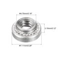 thumbnail image 2 of Unique Bargains Self -Clinching Nuts,#6-32x0.12-Inch Stainless Steel Rivet Nut Round Head Steel Metal Sheet Mounting Fastener 100pcs, 2 of 5
