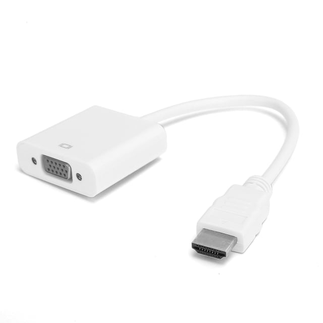 Câble Convertisseur d'Interface Multimédia HD vers VGA avec Audio 3,5 mm, Doté d'Un design compact en ABS Blanc. l'Adaptateur Comprend un Connecteur d'Interface Multimédia HD à une Extrémité et un port VGA à l'Autre, avec une Longueur de Câble de 0,2 m (0,7 Pi). Prend en Charge les Résolutions jusqu'à 1920x1080 et Comprend un Câble Audio Supplémentaire de 3,5 mm pour la Sortie Sonore. Idéal pour Connecter des Appareils Compatibles VGA à des Affichages HD Multimedia Interface Ou des