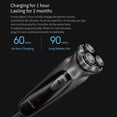 thumbnail image 4 of AMERTEER Rasoirs Électriques pour Hommes Rasoir Humide/sec Rechargeable Rotatif Sans Fil Chargement USB Étanche Hommes Rotatif Électrique avec Tondeuse Escamotable, 4 of 4