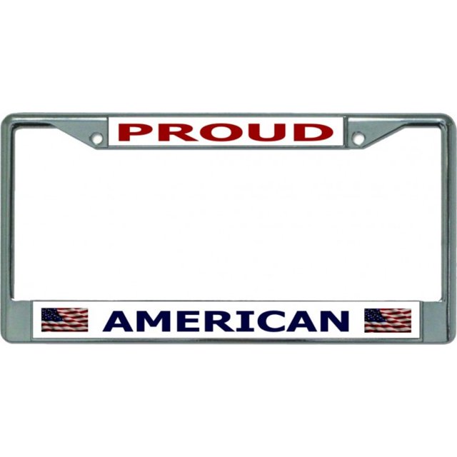 Cadre de Plaque d'Immatriculation Chrome Américain Fier
