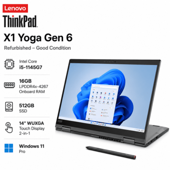 Lenovo ThinkPad X1 Yoga Gen 6 | i5-1145G7 | 16GB LPDDR4x RAM 512GB