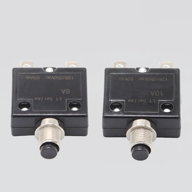 Rooha Convenient Button Motor Protection 125-250V Protector BlACk Color Easy Reset Excessive Current Detection Electrical Safety,8A