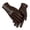 Brown, variant on Fgnfyis Ladies' 2025 Autumn and Winter Solid Color Versatile Windproof and Thick Cold Leather Gloves Gloves Mittens Red