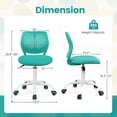 thumbnail image 3 of Gymax Kids Desk Chair Ergonomic Swivel Children Mesh Study Height Adjustable Turquoise, 3 of 9