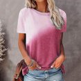 thumbnail image 2 of FAIWAD Tunique à Manches Courtes pour Femmes Col Rond Dégradé Basique T-Shirts Amples Blouse Légère Décontractée, 2 of 6