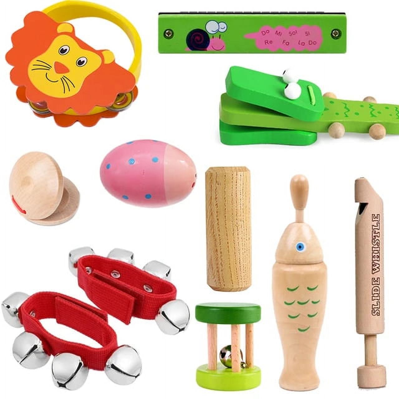 11Pcs Kids Baby Musical Instruments Set Montessori Toys For 3 4 5 6 Years Old Children Early Educational Brinquedos Infantil