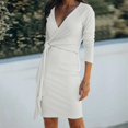 thumbnail image 2 of TJAZFJPA Robes de Bal Robe Décontractée pour Femme avec Col en V à Rayures Coupe Ajustée Aguichant et à la Mode Robe avec Ceinture Robes d'Église pour Femmes Robes de Bal, 2 of 9