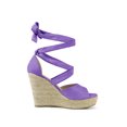 thumbnail image 3 of BLISSFUL STEP Chaussures pour Femmes Espadrilles à Lacets Sandales Compensées à Plateforme Violet 10, 3 of 7