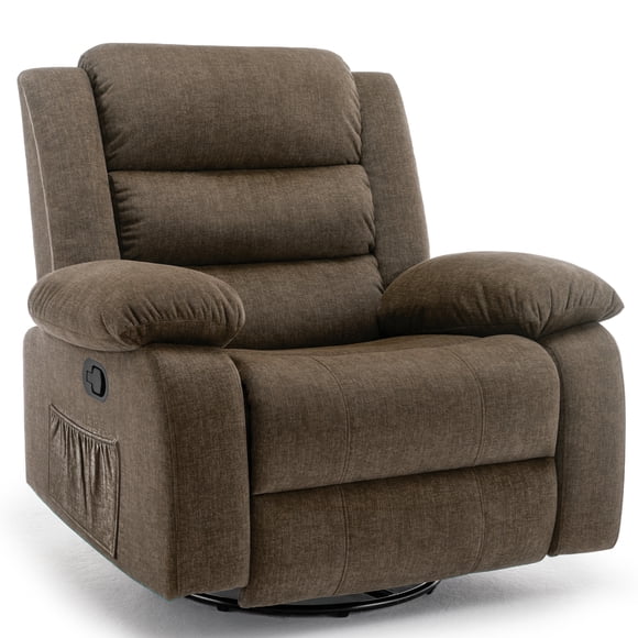 Korser Fauteuil Inclinable Pivotant à Bascule Surdimensionné pour Adultes 40,6 Pieds' de Large pour Salon, Brun