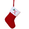 thumbnail image 1 of Christmas Tree Decorative Socks With Embroidered Initial Letters Red Green White Knit Stockings, 1 of 2