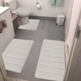 thumbnail image 1 of Yhmxh Bathroom Rugs Memory Foam Bath Mat 4 Set Bathroom Rugs For 4 Pcs Toilet Mats Universal Soft Comfortable Water Absorption Non-Slip Thick Machine Washable Easier To Dry Dark Living Room Rug, 1 of 7
