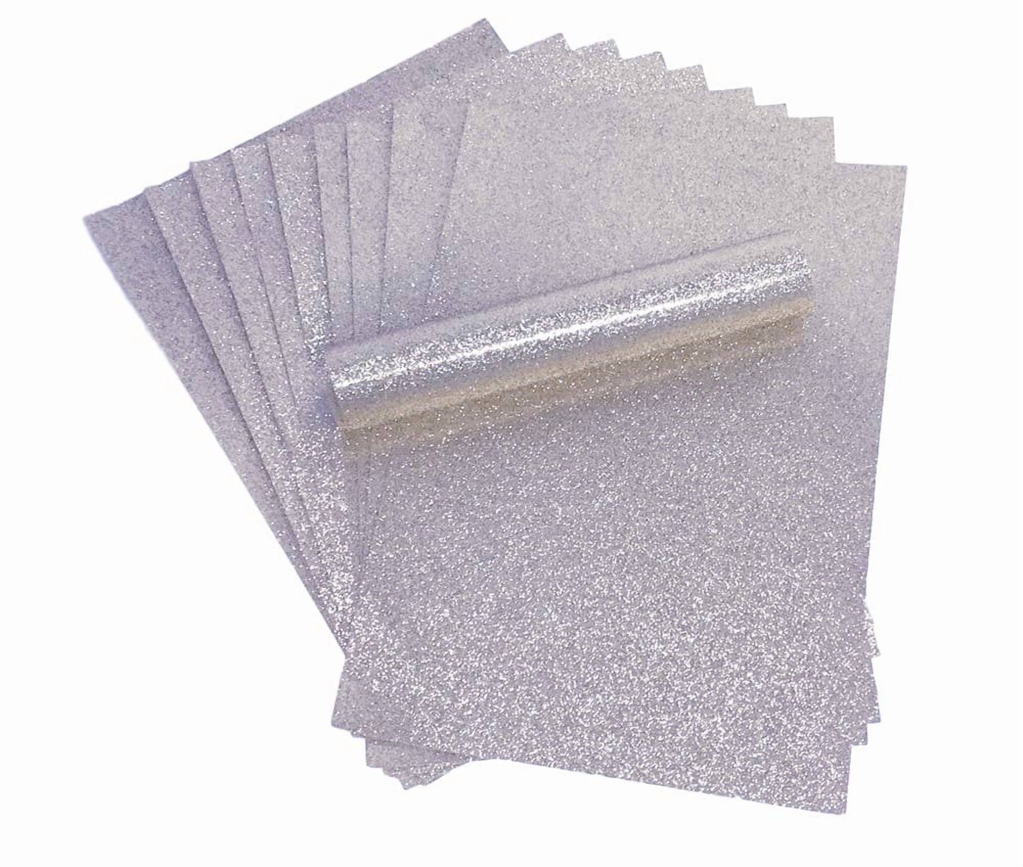 A4 Glitter Paper Sparkly Soft Touch Non Shed Thick 150gsm / 40lb Paper 10 Sheets (Silver)