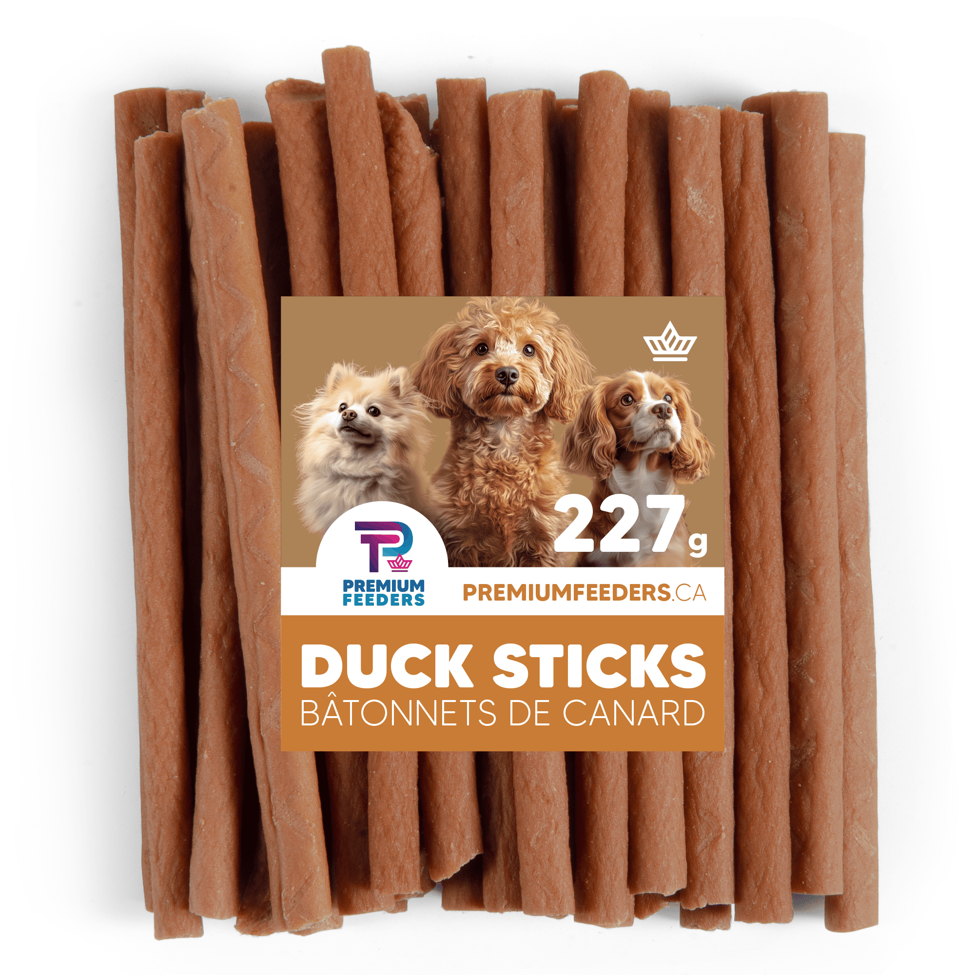 Premium Feeders Duck Sticks for Dogs 227g – Natural Dog Treat, High-Protein Healthy Chewy Treats – Ideal for Training and Rewards – Soft Texture for Puppies, Adults, and Senior Dogs