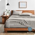 thumbnail image 3 of Bare Home Washed Sheet Set - Premium 1800 Collection - Deep Pocket - 3 Piece - Twin XL, Fog, 3 of 6