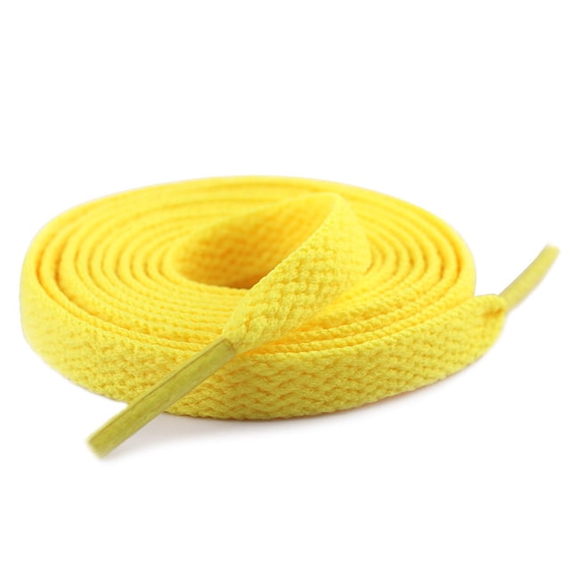 Lacets Polyester Simple Couche 8mm Lacets Plats Résistants à la Décoloration Jaune Vif