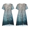 thumbnail image 3 of Bixox Women's Short Sleeve Summer Dress Loose Swing Knee Length Dresses with Pockets-Winter Rabbit, 3 of 7