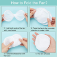 thumbnail image 3 of 5 Pcs Foldable Flying Disc Fans 9.8 Inch Sublimation Fans Polyester Black Edge Folding Fan Set with Bag for White, 3 of 5