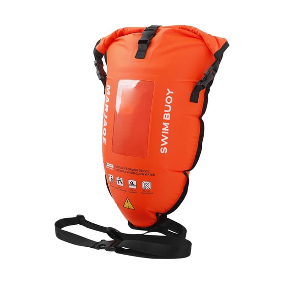 Siruishop Bouée de Natation 30 L Hautement Visible pour l'Entraînement Natation en Eau Libre Nageurs Orange