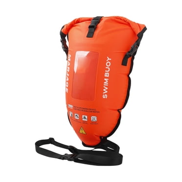 Siruishop Bouée de Natation 30 L Hautement Visible pour l'Entraînement Natation en Eau Libre Nageurs Orange