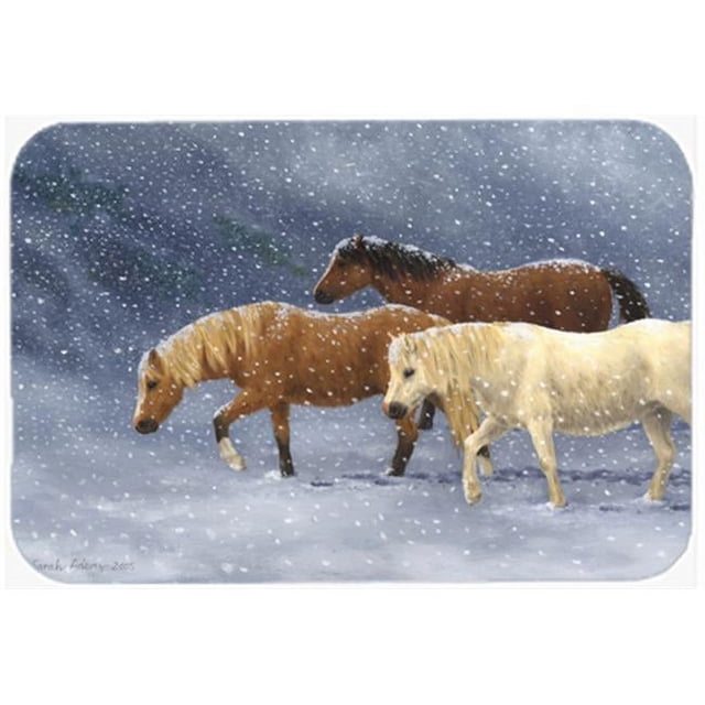 Carolines Treasures ASA2197LCB Seeking Shelter Horses Glass Large Cutting Board