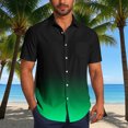 thumbnail image 2 of Pisexur Shirts for Man T Hommes Mode Décontractée Col Rabattu Impression Dégradée Chemise à Manches Courtes Verte, m Chemises de Golf Hommes & Chemises Hommes, 2 of 7
