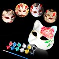 thumbnail image 3 of Shisuyan 10Pc Mask Painting Mask Full Face Costume Pulp Blank White Mask For DIY Paint, 3 of 8