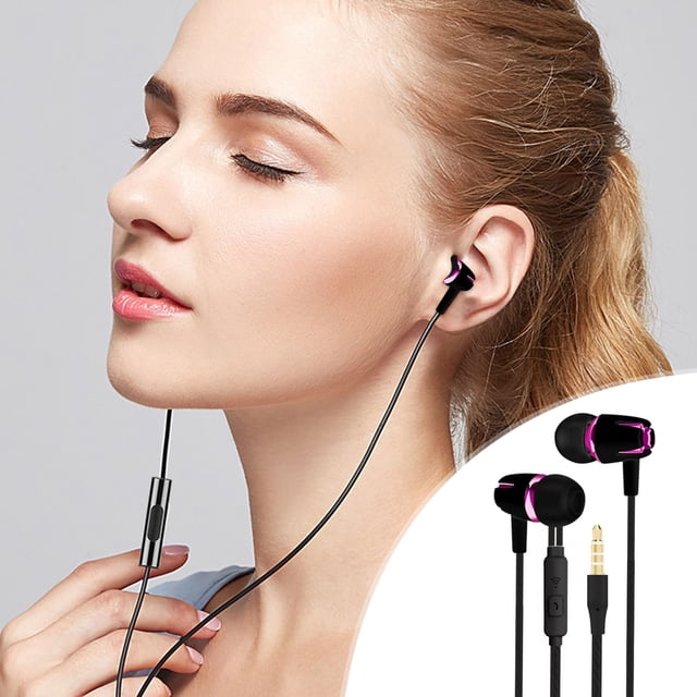 Electronics Earbuds Wired With Microphone Noise Isolating In-Ear Headphones Powerful Heavy High Definition Earphones Compatible 3.5mm