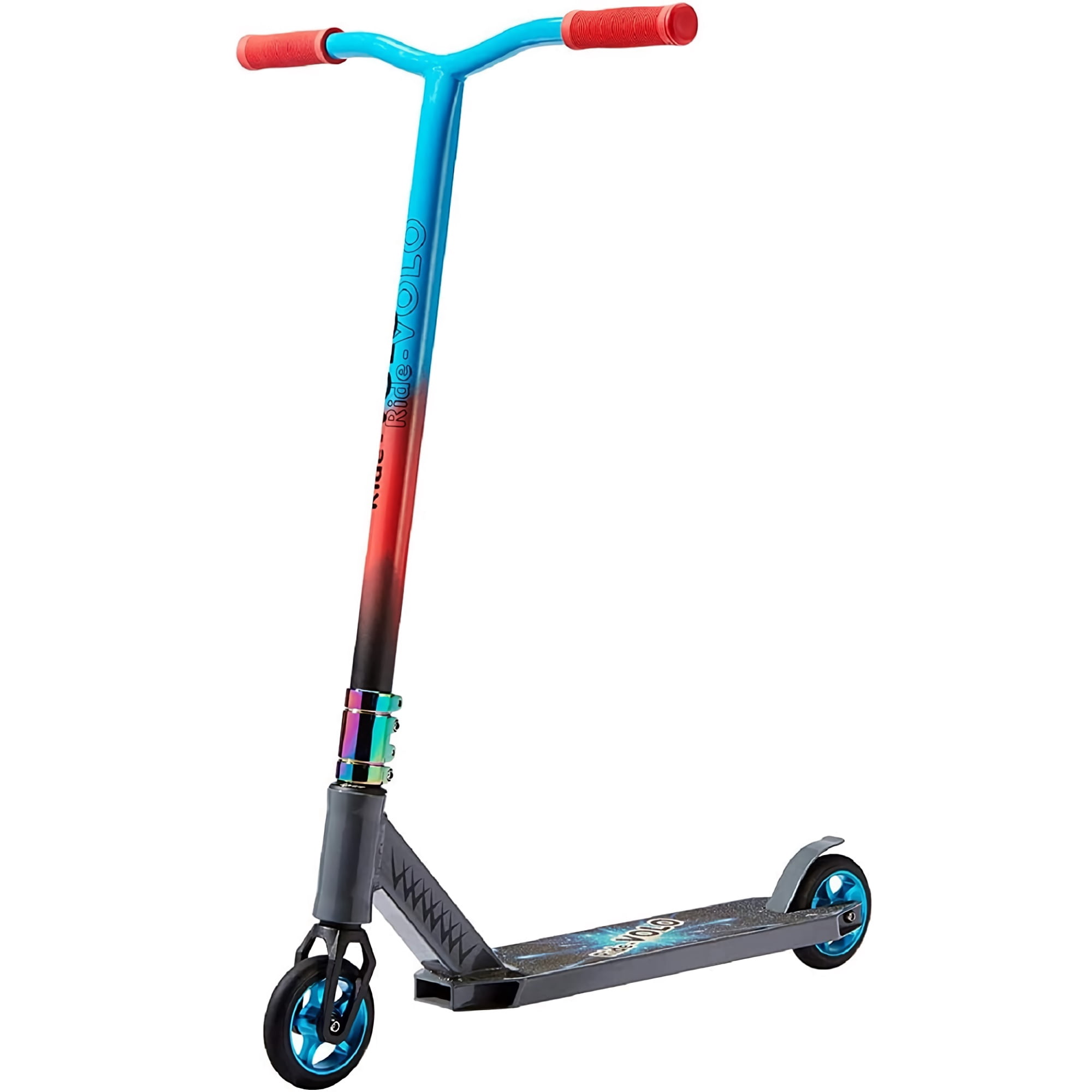 TOYTEXX T02 Trottinette Acrobatique Intermédiaire avec Compression HIC, Plateau Léger pour Enfants et Adultes - Bleu