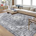 thumbnail image 2 of FairOnly 8' x 10' Area Rugs,Machine Washable Printd Rugs for Living Room Bedroom Kitchen Home Decor, Non Slip TPR Back Floor Carpet,Gray, 2 of 7