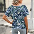 thumbnail image 4 of Weiqiqre Womens Spring Tops Short Sleeve Shirts V Neck Blouse Ruched Business Casual Basic Tunic Tops, 4 of 6