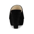 thumbnail image 2 of BLISSFUL STEP Women's Shoes Chunky Platform Open Toe Slides Block Heel Sandals Black 7, 2 of 8