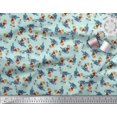 thumbnail image 2 of Soimoi Cotton Poplin Fabric Text,Rugby Ball & Bird Cartoon Print Fabric by The Yard 42 Inch Wide, 2 of 3